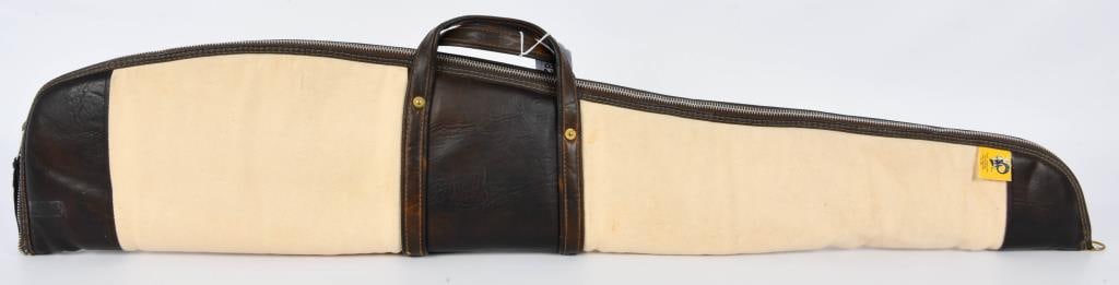 2 Various Size Soft Padded Protective Rifle Cases: 2 Various Size Soft Padded Protective Rifle Cases, Includes 1 White & Dark Tan Color Scoped Rifle Cases With Carry Handle & 1 Black Nylon Ace Branded 46" Case With Side Pouch