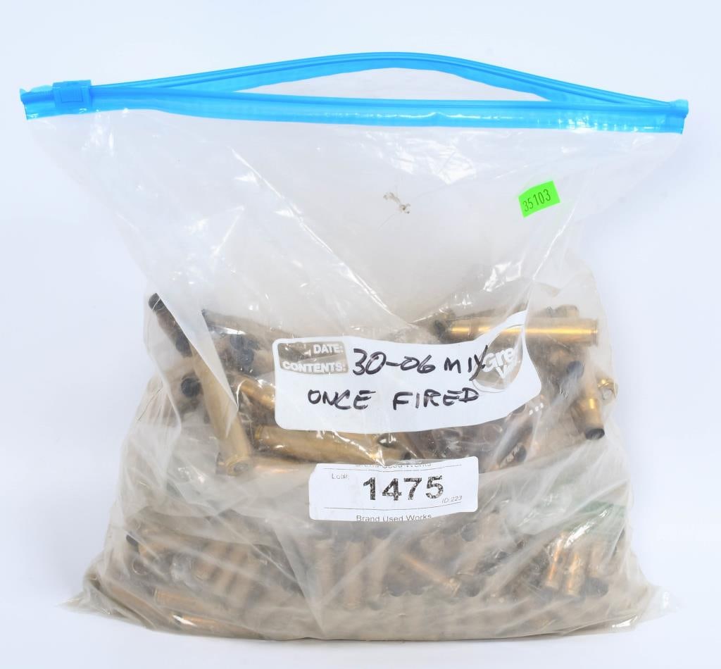 Approx 362 Count of Empty Misc Rifle Brass Casings: Approx 362 Count of Empty Misc Rifle Brass Casings, Approx 50 Count Are Empty .30-06 , Approx 42 Count Are New .300 Savage Empty Brass, & Approx 270 Count of New R-P Marked Empty .30 Carbine Brass Cas