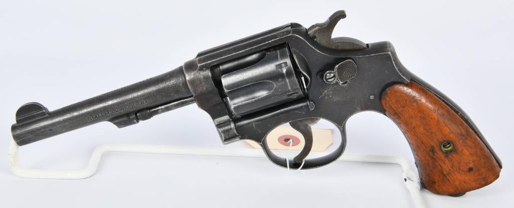 Smith & Wesson Lend Lease U.S. Marked Victory 1917: Up Next We Have a Smith & Wesson Lend Lease U.S. Marked Victory Revolver M1917, Matching Numbers on Butt, Cylinder, Crane, and Right Grip. Chambered in .38 With a 5" Pinned Barrel. This is a regulatio