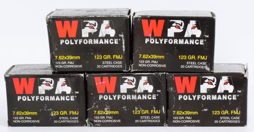 100 Rds Wolf Performance 7.62x39mm Ammunition: 100 Rds Wolf Performance 7.62x39mm Ammunition, 123 Grain Bi-Metal FMJ Steel Case 2362 fps Wolf Performance ammunition is an excellent choice for a high volume shooter, delivering quality and reliabili
