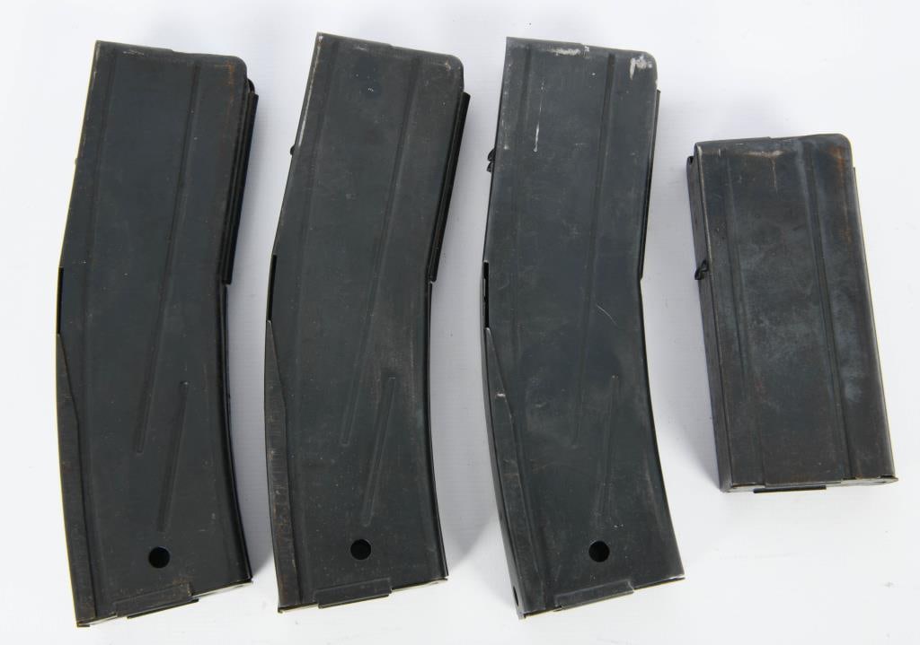 3 30 Rd & 1 15 Rd .30 Carbine Metal Magazines: 3 30 Rd & 1 15 Rd .30 Carbine Metal Magazines, 3 30 Round Magazines Are Marked M2 & 1 15 Round Magazine Is Marked SL Circled