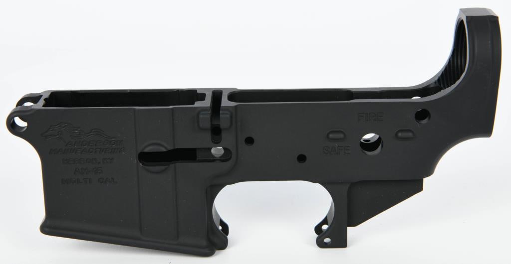 NEW Anderson AM-15 Stripped Lower Receiver: Up Next We Have a Brand New Anderson AM-15 Stripped Lower Receiver, Marked Multi Caliber, forged lower Receivers are CNC machined from a high-strength, 7075 T6 aluminum forging for reliable performanc