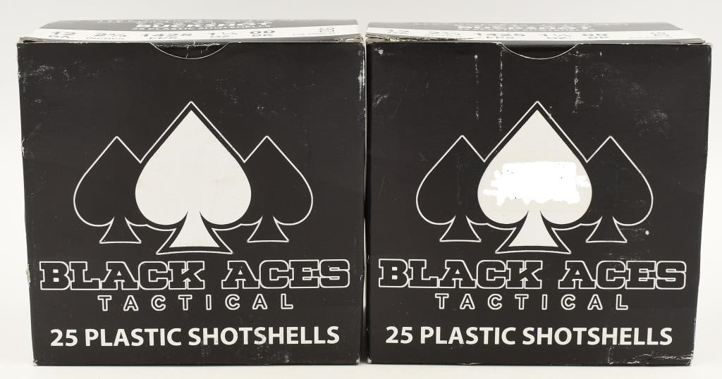50 Rounds Of Black Aces Tactical 12 Ga Buckshots: Secure 50 rounds of Black Aces Tactical 12 Gauge 00 Buckshot, designed for home defense or hunting, providing the reliability needed to get the job done. These 2-3/4" shells contain 9 pellets of 00 bu