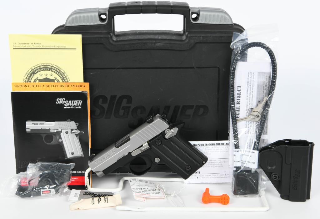 SIG Sauer P238 Tactical Compact Pistol .380 ACP: Delve into the compact yet powerful realm of the SIG Sauer P238 Tactical Laser, a semi-auto handgun chambered in .380 ACP. With a sleek design and formidable features, this firearm epitomizes the prec