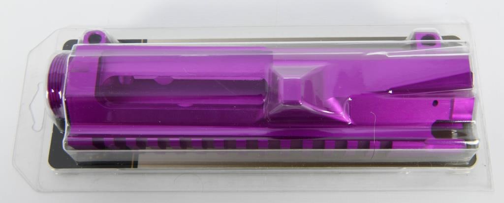 NIP AR-15 Stripped Billet Upper Receiver (Purple): Greetings firearm enthusiasts! Transform your AR-15 build with this New In Package (NIP) AR-15 Stripped Billet Upper Receiver in Anodized Purple. Specifically engineered for .223/5.56 caliber, this re
