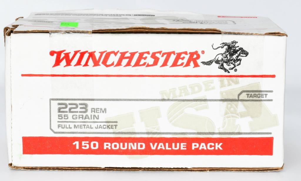 150 Rounds Of Winchester .223 Rem Ammunition: Secure 150 rounds of Winchester .223 Rem ammunition, featuring 55-grain full metal jacket rounds in the Range Pack configuration. With a velocity of 3240 feet per second, these rounds are designed for