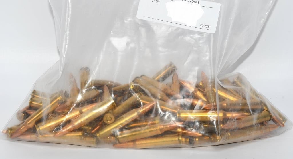 Approx 100 Rounds of .223 Rem Ammunition: Secure approximately 100 rounds of .223 Rem ammunition, featuring reliable brass-cased full metal jacket rounds. Ideal for various shooting applications, Bid confidently on this opportunity to acquire
