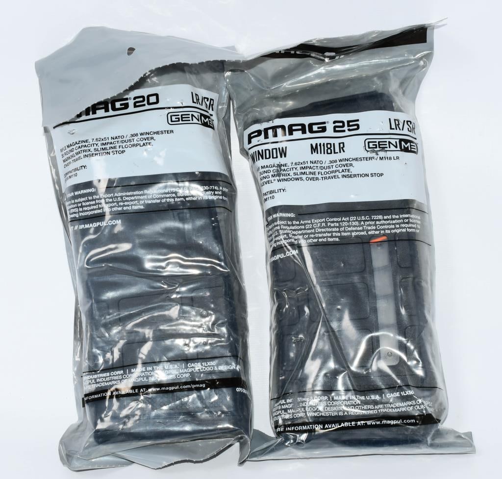 2 Magpul PMAG Gen 3 LR308/SR-25 M118 Magazines: 2 Magpul PMAG Gen 3 LR308/SR-25 M118 Magazines 7.62/.308 25 Rounds Polymer Black MAG577-BLK Magpul PMAG Gen 3 magazines are designed for the DPMS LR308/SR-25 pattern AR rifles chambered in .308 Winche