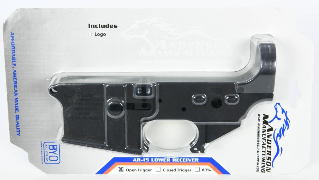 NEW Anderson AM-15 Stripped Lower Receiver: Up Next We Have a Brand New Anderson AM-15 Stripped Lower Receiver, Marked Multi Caliber, forged lower Receivers are CNC machined from a high-strength, 7075 T6 aluminum forging for reliable performanc