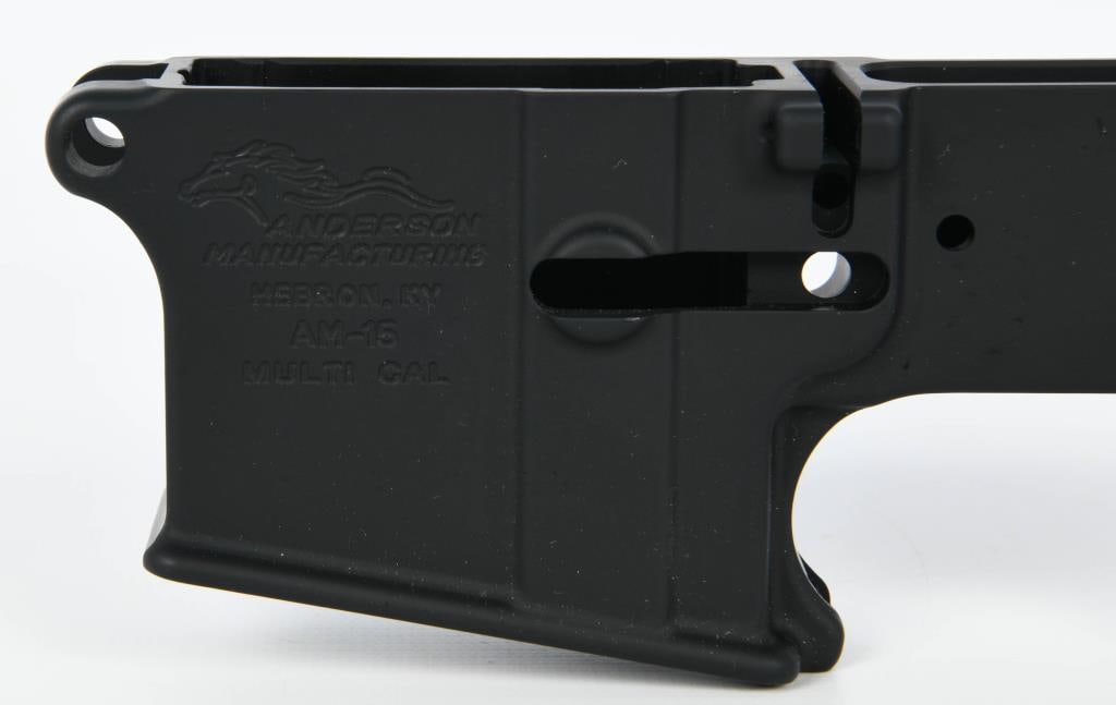 NEW Anderson AM-15 Stripped Lower Receiver: Up Next We Have a Brand New Anderson AM-15 Stripped Lower Receiver, Marked Multi Caliber, forged lower Receivers are CNC machined from a high-strength, 7075 T6 aluminum forging for reliable performanc