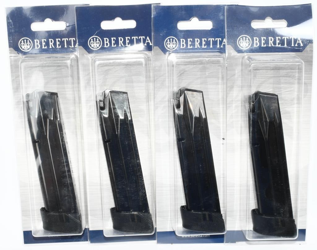 4 New in Package Beretta PX4 Storm 20 Rd Magazines: Enhance your firepower with our exclusive auction featuring a Beretta PX4 Storm 20 Round Magazine in 9mm, boasting a durable steel construction with a blued finish. This standard factory replacement m