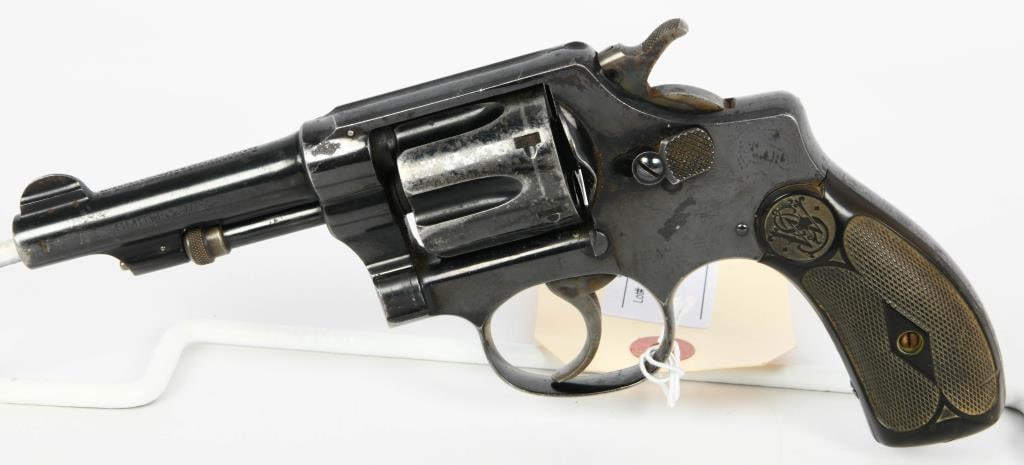 Smith & Wesson Revolver Chambered in .32 Long: Timeless Reliability: Smith & Wesson Revolver in .32 Long Behold the enduring legacy of Smith & Wesson with this old revolver chambered in .32 Long. Featuring a 3 1/4" barrel with a half-moon front si