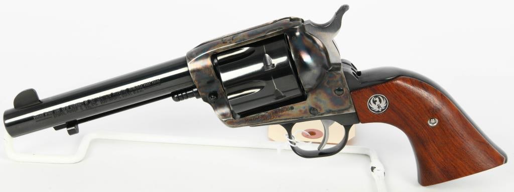 Case Color Ruger Vaquero Revolver .45 Cal: Timeless Elegance: Case Colored Ruger Single Action Vaquero Revolver in .45 Caliber Step into a realm of timeless elegance with the Case Colored Ruger Single Action Vaquero Revolver, chambered in .45 