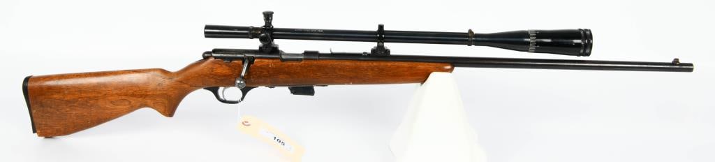 Marlin Firearms Model 80 Bolt Action Rifle .22 LR: Up Next We Have a Marlin Firearms Model 80 Bolt Action Rifle Chambered For .22 LR, Comes WIth One Detachable Magazine, and Topped with a Huge Lyman Super Targetspot. Chunk of buttstock missing as seen