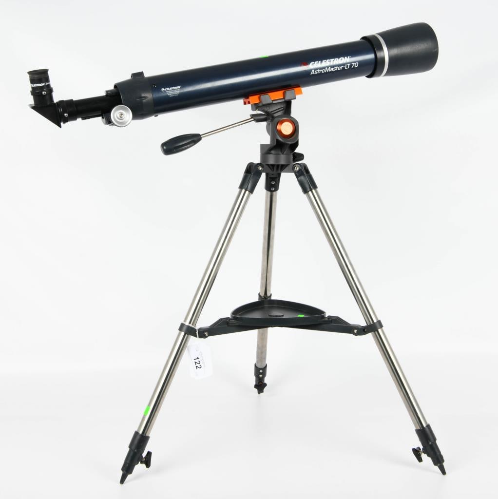 Celestron AstroMaster LT 70 M- 22109-DS Telescope: Celestron AstroMaster LTR 70AZ Telescope- A favorite first telescope for beginners, the AstroMaster 70AZ refractor offers sharp, detailed views of Saturn?s rings, Jupiter?s moons, and more. It?s the e