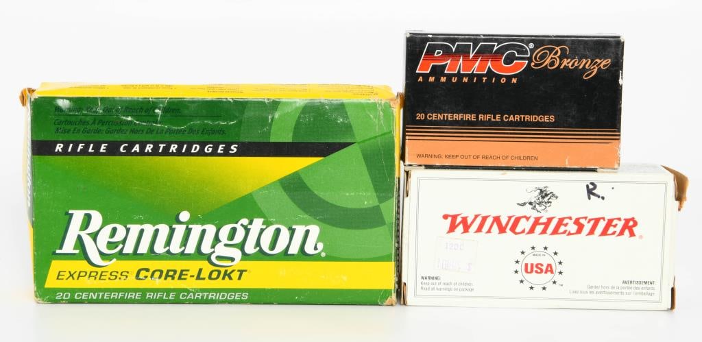 .223 ammo 25 auto amm and 7mm ammo: lot contains 17 rds of the Remington Express Core-Lokt 7mm rem mag 150 grain ammunition 20 rds PMC Bronze .223 Rem 55 grain FMJ-BT ammunition 40 rds Winchester 25 auto 50 grain FMJ ammunition refer to