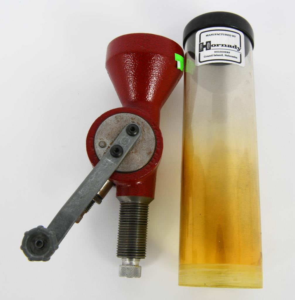 Hornady Powder Measure for the Lock n Load: The pioneering design of the quick change Lock-N-Load? Powder Measure offers the most flexible operation and widest range of use, and can handle charges of .5 to 265 grains of powder when paired with 