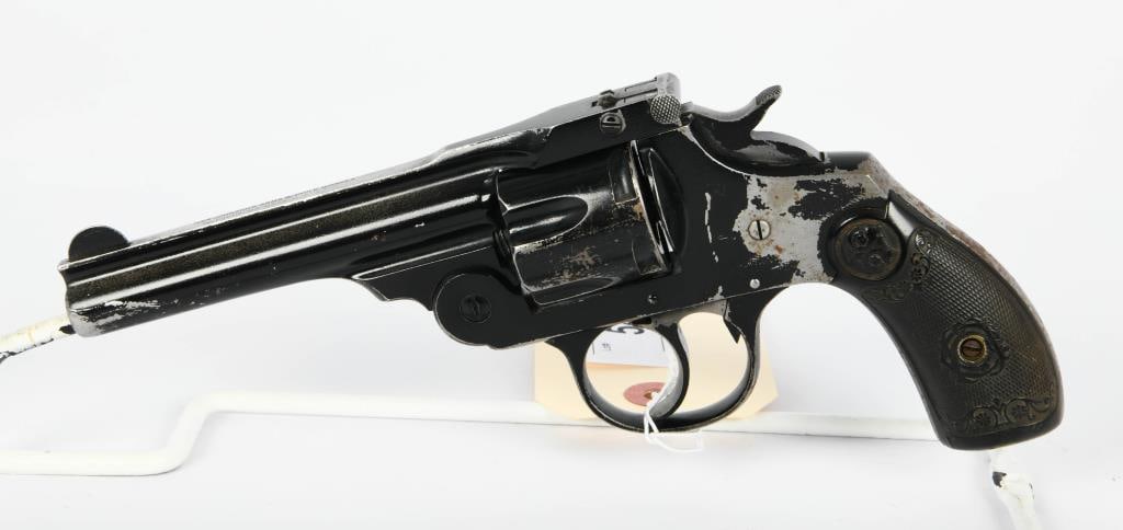 Iver Johnson Top Break Revolver .38 S&W: Up Next We Have an Iver Johnson Top Break Revolver Chambered in .38 S&W, Painted Black Finish, 4" Barrel, Owl's Head Grips.