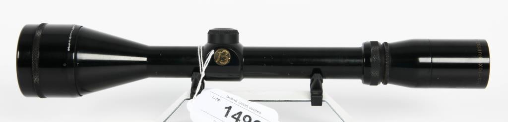 2.5 X -10X Burris Signature Riflescope U.S.A.: Lot contains a real nice Burris Signature 2.5X - 10X Riflescope in Shiny Black, measures approx 14" in length and comes with 1" tube optics appear clear and crips with cross hair looking real good, mi