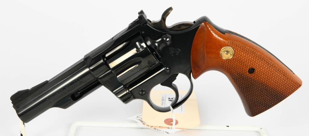 Colt Trooper MK III Revolver .357 Magnum: Up Next We Have a Nice Colt Trooper MK III Revolver Chambered in .357 Magnum, 4" Heavy Barrel, Beautiful Checkered Wood Grips With Gold Rampant Colt Medallions.