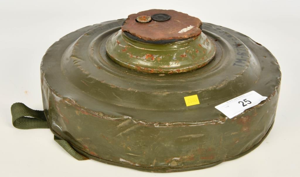 TM-62 Russian Anti-Tank Mine Demilled: Up Next We Have a TM-62 Russian Anti-Tank Mine That is Demilled, The TM-62 is the designation for a series of Soviet anti-tank blast mines. The mines have a central fuze and typically have a 7.5 kg ex