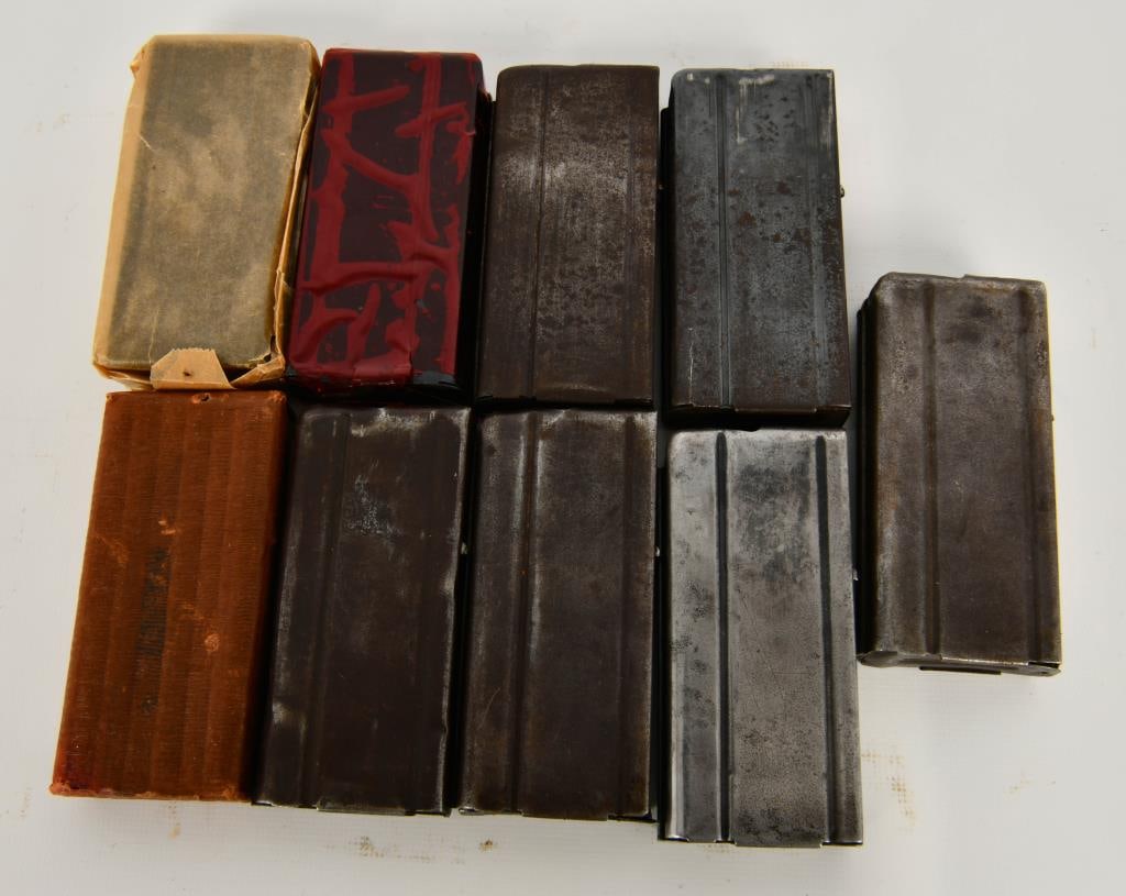 Lot of Nine 15 Round M1 Carbine Magazines .30: Up Next We Have a Lot of Nine 15 Round M1 Carbine Magazines for .30 Caliber, There are Misc Marked manufacturers in each lot.