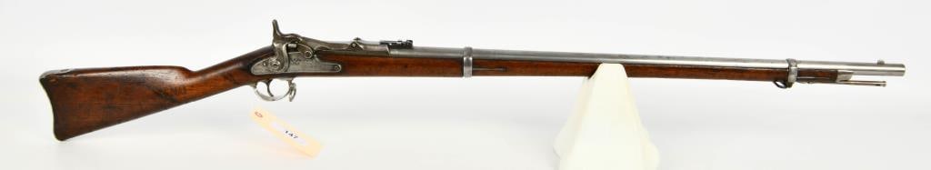 Antique 1870 U.S. Springfield Trapdoor Rifle: Up for auction is an Antique U.S. Military Springfield Trapdoor Rifle Chambered in .45-70, This rifle is marked with 1870 Over Eagle and Crossed Arrows Over U.S., The Side Plate is Marked 1863, It has
