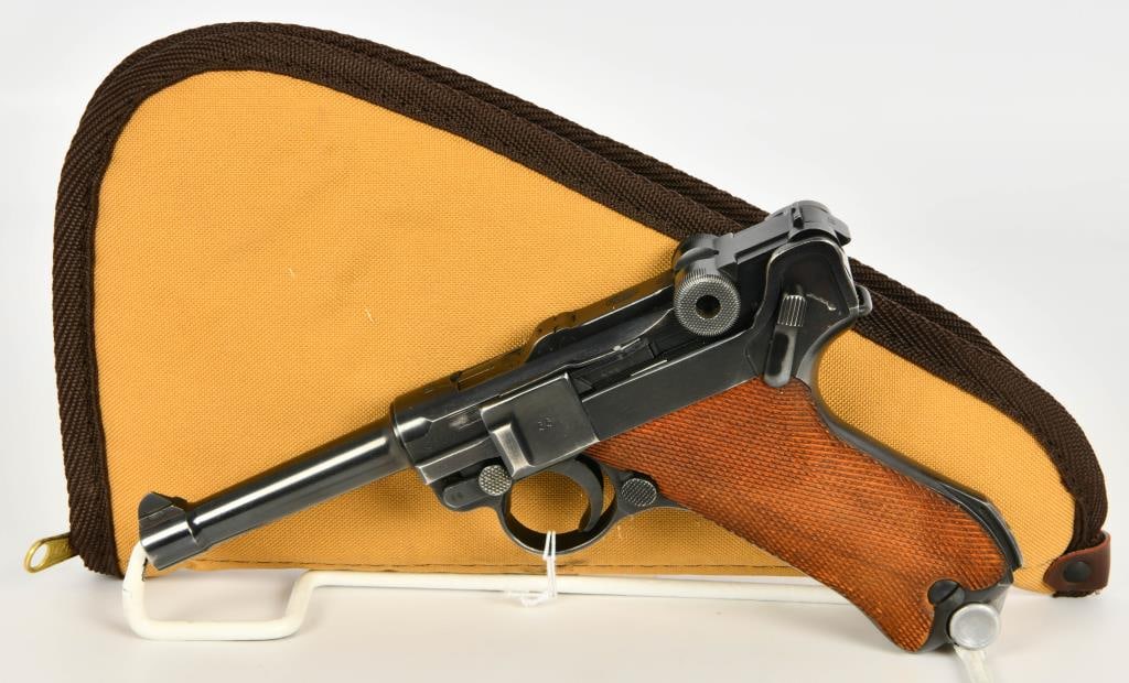 Matching 1939 Mauser Luger 9mm Pistol: Up Next We Have a Pristine Numbers Matching 1939 Mauser Luger Semi Auto Pistol Chambered in 9mm, and Comes With One Numbers Matching Magazine With Metal Base! Serial #3366 This is a Mint Condition 193
