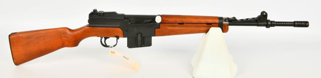 MAS Mle 1949-56 7.62 French Service Rifle: A Nice example of a early French MAS 49/56 semi-automatic rifle. The side of the receiver is marked "MAS Mle, 1949-56" over CAL. 7.5 These rifles were that last version of the French 49 series of semi