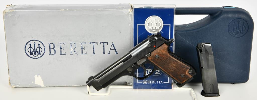 Beretta 92S Italian Police Semi Auto Pistol 9MM: Up Next We Have a Scarce Beretta 92S Italian Police Semi Auto Pistol Chambered in 9MM and Comes With Two Magazines, It has the older European style magazine release located at the bottom of the left s