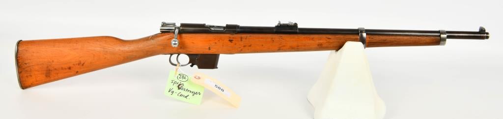 Spanish Destroyer Carbine chambered in 9mm Largo: Up Next We Have a Spanish Destroyer Carbine chambered in 9mm Largo/Bergman Made By Gaztanaga y Compania. These handy carbines were issued to guards and police and fed from a 6-round magazine. The rifl