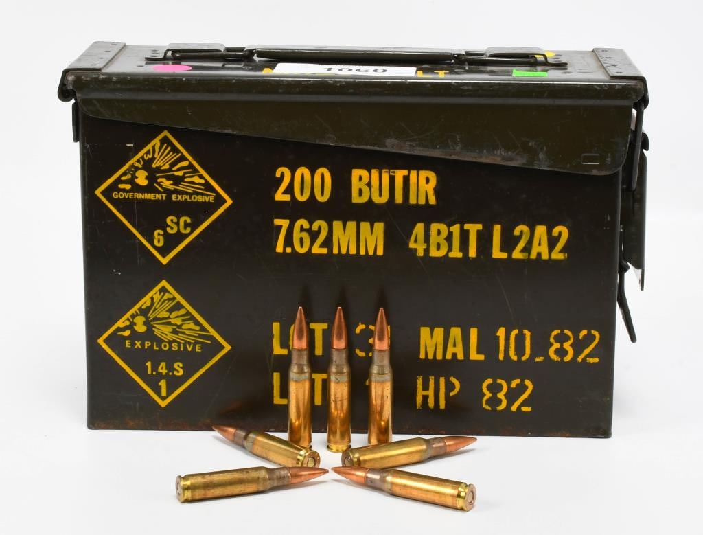 Approx 200 Rds Of Lake City .308 Ammunition: Hello bidders! Up for auction is approximately 200 rounds of Lake City .308 ammunition. This brass-cased full metal jacket ammo comes stored in a metal ammo can
