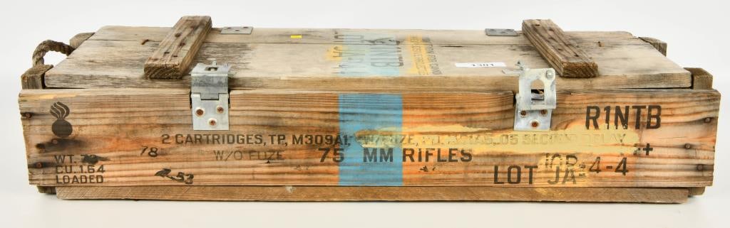 M309A1 75MM Explosive Ordnance Crate: Up Next We Have a Wood M309A1 75MM Explosive Ordnance Crate. Great Markings.