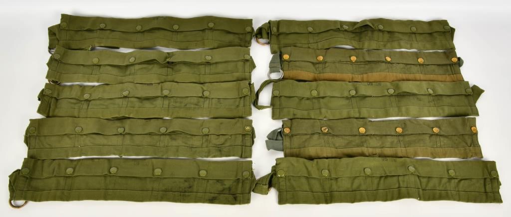10 Military Green Australian MK1 Bandoleers: Greetings esteemed bidders! Up for auction are 10 military green Australian MK1 bandoleers. These bandoleers are essential for storing and carrying ammunition