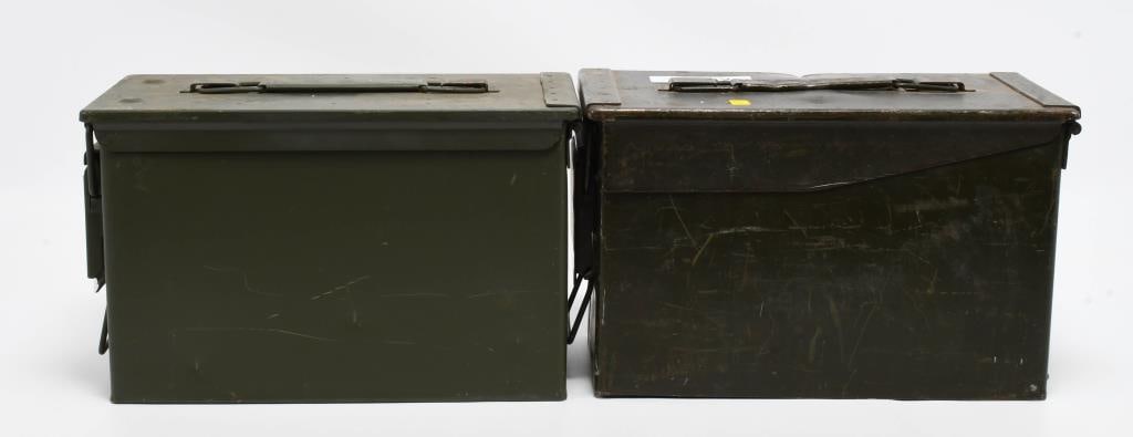 2 Heavy Duty Metal Ammo Cans: Hello bidders! Up for auction are 2 heavy-duty metal ammo cans, each measuring approximately 12" x 6" x 7". These sturdy containers are ideal for storing and transporting ammunition