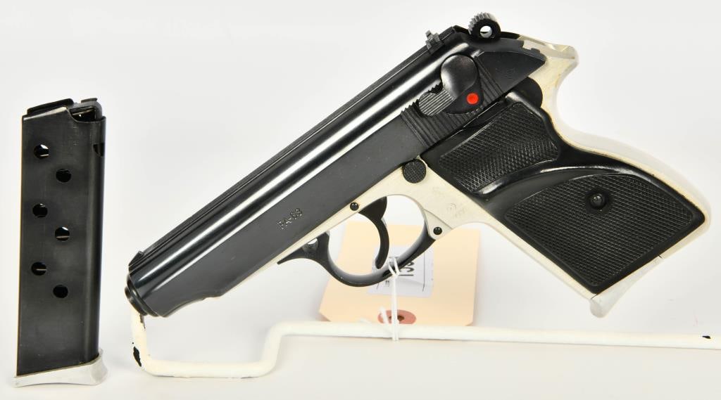 Hungarian FEG PA-63 Semi Auto Pistol 9MM MAK: Up Next We Have a Hungarian PA-63 Pistol, Semi-Auto, Two Tone Aluminum Frame W /Black Slide. Chambered in 9x18, Comes With Two 7 Round Magazines, Imported by CAI and Appears in Overall Good Pre-owned 