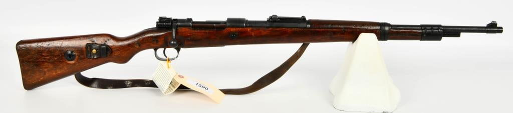 Scarce 1937 "S/27" Code Model K98 German Mauser: This is an example of a scarce pre WWII German K98 rifle that was manufactured by the Erfurt Arsenal. The top of the receiver ring is marked "S/27 / 1936", the right side with three "eagle/290" proofs
