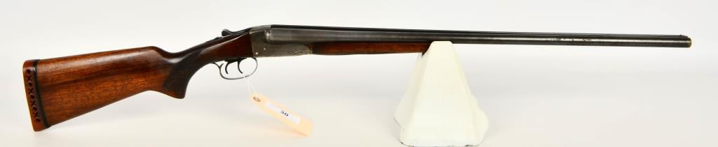 J. Stevens Model 5100 SXS Shotgun 20 Gauge: Up Next We Have a J. Stevens Model 5100 Side By Side Shotgun Chambered For 20 Gauge, Double Triggers, 28" Solid Rib Barrels, Front Bead Sight, Bores Look ok, Light Pitting on Left Barrel.