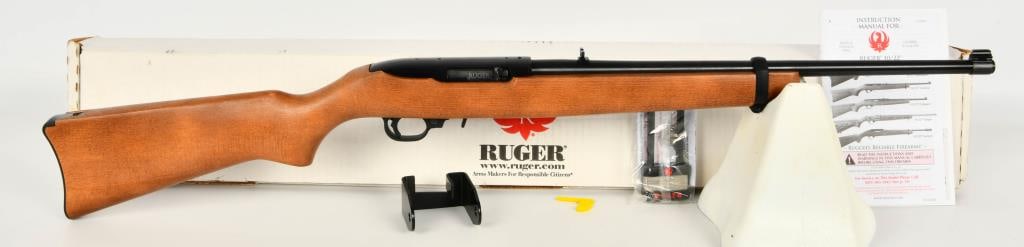 NEW Classic Ruger 10/22 Semi Auto Carbine Rifle: Up Next is a Brand New Classic Ruger 10/22 Semi Auto Rifle Chambered in .22 LR, It Comes With One Magazine, Lock, Paperwork, and in The Factory Box.
