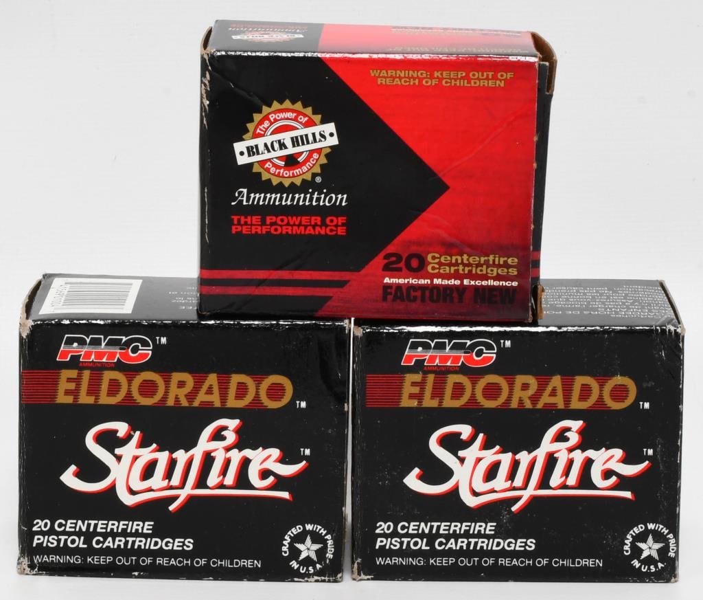 60 Rounds Of .38 SPL +P & .380 ACP Ammunition: Offered are 60 rounds of mixed ammunition. This lot includes 40 rounds of Eldorado Starfire .38 Special +P 125-grain jacketed hollow points and 20 rounds of Black Hills .380 ACP jacketed hollow points