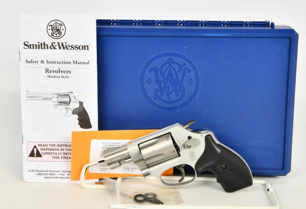 Smith & Wesson Airweight Model 637-2 Revolver: Up Next We Have a Smith & Wesson Airweight Model 637-2 Revolver Chambered For .38 Special +P, It Appears in Excellent Condition and Comes in a Factory Hardcase With Paperwork and Safety Keys.