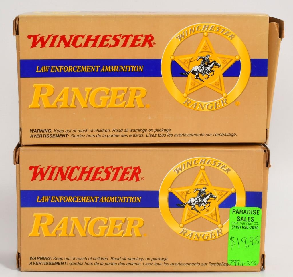 100 Rounds of Winchester Ranger .40 S&W Ammo: Hello, valued bidders! Up for auction are 100 rounds of Winchester Ranger .40 S&W ammunition, including 20 rounds of 180-grain SXT and 20 rounds of 155-grain jacketed hollow points.