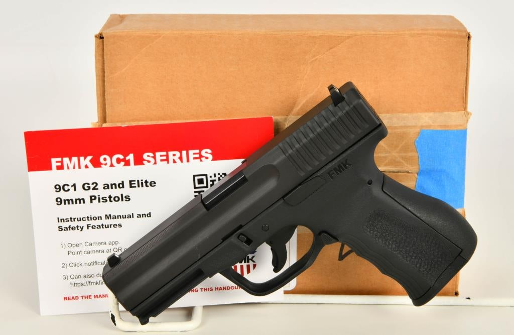 NEW FMK 9C1 Gen 2 Semi Auto Pistol 9mm: Up Next We Have a Brand New FMK 9C1 Gen 2 Semi Auto Pistol Chambered in 9mm Luger, 4" Barrel, Comes With One 10 Round Magazine, Black, and Comes in The Factory Box. An Affordable 9mm Self Defense Pist