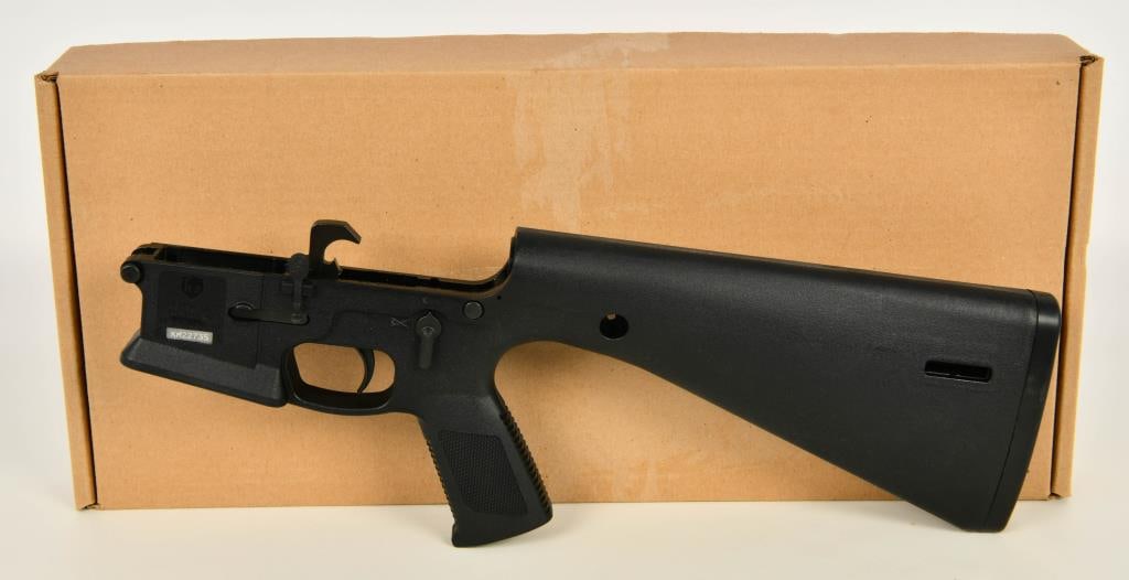 Black KP-15 Complete Mil-Spec FCG Polymer Receiver: Up Next We have a Brand New Black KP-15 Complete Mil-Spec FCG Polymer Receiver. The KP-15 is a monolithic polymer AR style receiver made from injection molded 30% glass filled nylon incorporating the 