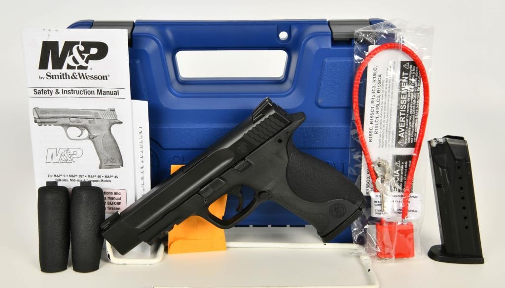 S&W M&P 9 Pro Series Semi Auto Handgun 9mm Luger: Up Next We Have a Smith & Wesson M&P 9 Pro Series Semi Auto Handgun Chambered in 9mm Luger, 5" Barrel, Comes WIth Two 17 Round Magazines, Polymer Frame, Black Melonite Finish, Interchangable Palm Swel