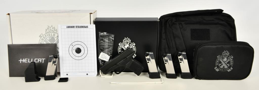 NEW Springfield Armory HELLCAT 9mm Luger Pistol: Up Next We Have a Brand New Springfield Armory HELLCAT Semi Auto Pistol Chambered in 9mm Luger, It Comes WIth 5 Magazines, Range Bag, GearUP, and Carry Case. More From The Internet Below: Free $150 Va