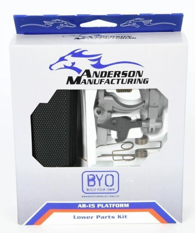 NIB Anderson AR-15 .223/5.56 Lower Parts Kit: Firearm Enthusiasts, an excellent opportunity awaits! Introducing the NIB (New In Box) Anderson AR-15 .223/5.56 Lower Parts Kit. This kit comes complete with a stainless steel hammer and trigger, ensu