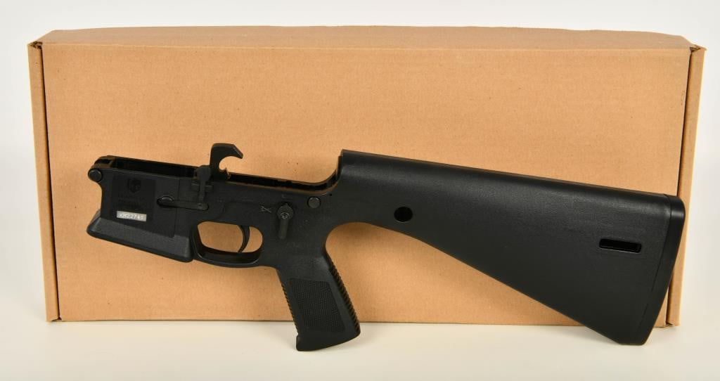 Black KP-15 Complete Mil-Spec FCG Polymer Receiver: Up Next We have a Brand New Black KP-15 Complete Mil-Spec FCG Polymer Receiver. The KP-15 is a monolithic polymer AR style receiver made from injection molded 30% glass filled nylon incorporating the 