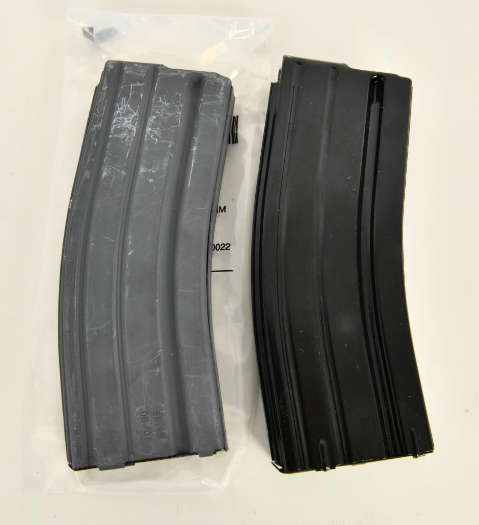 2 30 Round Metal AR-15 Magazines: Attention AR 15 enthusiasts! Up for auction are two 30 round metal AR 15 magazines, built for durability and consistent performance. Ideal for your .223/5.56 caliber rifles