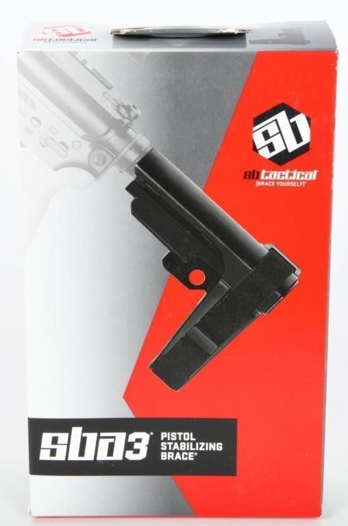 New in the Box SB Tactical SBA3 Adjustable Brace: Enhance your Firearm platform with our exclusive auction featuring the SB Tactical SBA3 Adjustable Brace in Black, new in the box and accompanied by a buffer tube. This adjustable stabilizing brace is